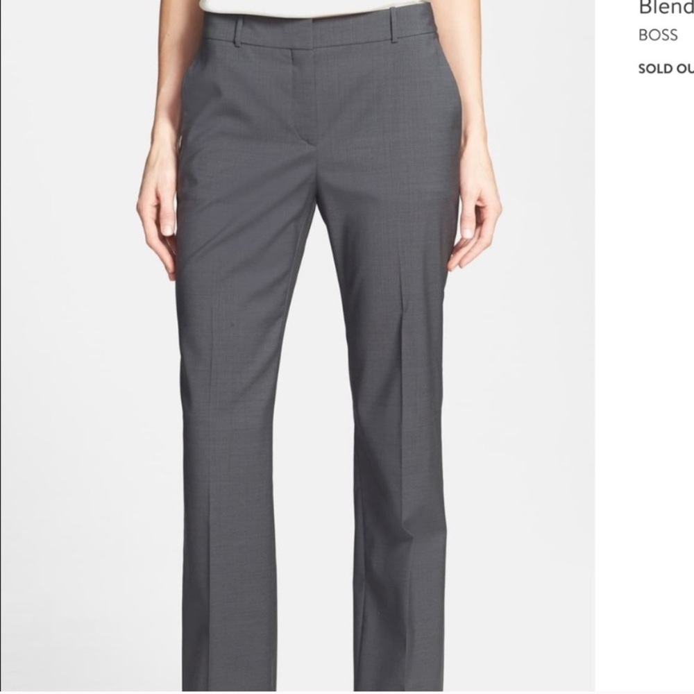 Hugo Boss Straight Leg Wool Trousers